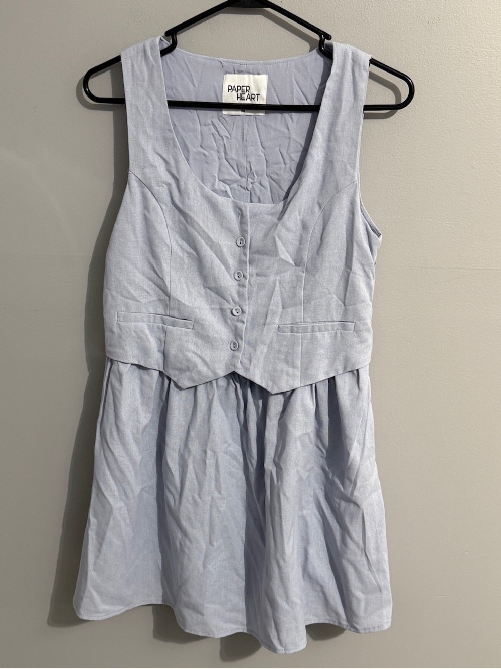 Paper Heart Dress Womens Medium Waistcoat Periwinkle Scoop Neck Sleeveless